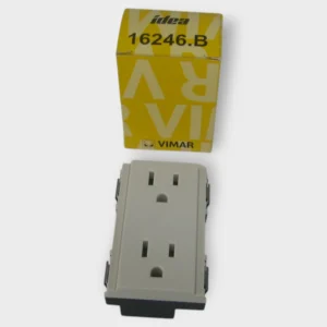 Vimar Idea 16246.B Duplex Receptacle Outlet 2P+E 15A 127V White Plug Outlet NEW
