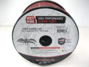 Wet Sounds Red Frosted Wet Wire Series 4 Gauge Amp Wire - 125 Ft Spool NEW 90 Day Warranty
