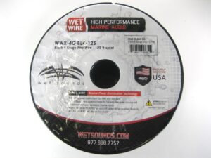 Wet Sounds Wet Wire Series Black Frost 4 Gauge Amp Wire - 17Ft Spool 90 Day Warranty