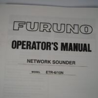 Furuno Network Sounder ETR-6/10N Operator's Manual - Free Shipping