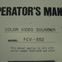 Furuno Color Video Sounder FCV-552 Operator's Manual