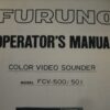 Furuno FCV-500/501 Color Video Sounder Operator's Manual