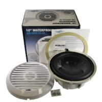 Aquaticav - 10" 4ohm Marine Sub w/ LED - White Grille - AQ-SPK10-4L - For Parts