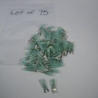 14-16 AWG Blue #8 Stud Heat Shrink Spade Fork Wire Terminals *LOT OF 75* - NEW