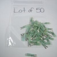 14-16 AWG Blue #8 Stud Heat Shrink Spade Fork Wire Terminals *LOT OF 50* - NEW