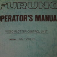 Furuno Operator's Manual f/ Video Plotter Control Unit GD-2000 - Free Shipping