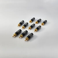 [Set of 10] MIC14BLACK Premium Red RCA Male Plug Solder Type Audio Video Adapter