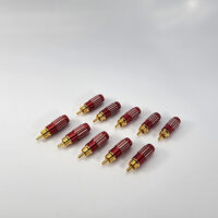 [Set of 10] MIC14RED - Premium Red RCA Male Plug Solder Type Audio Video Adapter