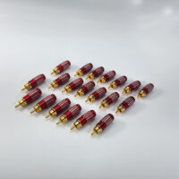 [Set of 20] MIC14RED - Premium Red RCA Male Plug Solder Type Audio Video Adapter