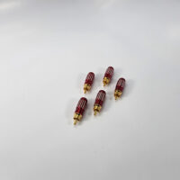 [Set of 5] MIC14RED - Premium Red RCA Male Plug Solder Type Audio Video Adapter