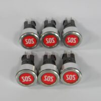 NEW LOT OF 6 - SOS Round Switch Button 3101040904RN00 12V - 1"