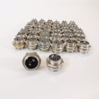 2 Pin Chassis Mount Threaded Circle Connectors - LOT OF 45