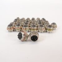 6 Pin Chassis Mount Threaded Circle Solder Connectors - LOT OF 33