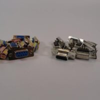 DB9 DB 9 D-Sub 9 Pin Solder Connectors Female - LOT OF 10 Black / 10 Blue