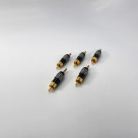 [Set of 5] RS PRO Black Premium RCA Male Plug Solder Type Audio Video Adapter