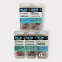 Ancor 230204 Double Crimp Nylon Ring Terminal 22-18 AWG 1/4" Screw *Lot of 25*