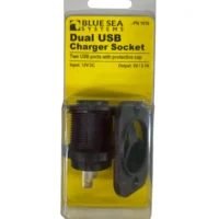 Blue Sea Systems 1016 Dual 2.0 USB Charger Socket W/ Protective Cap 12VDC - Black **New**