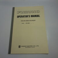 Furuno FCV-292 Color Video CRT Sounder Operator's Manual
