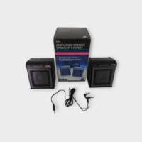 Arista 20-500 Amplified Stereo Speaker System (Black) x2 - 1.3W *New Open Box* - Free US Shipping