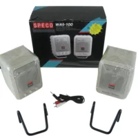Speco WAS-100 3'' 2-Way Bass Reflex-Ported Amplified Speakers (White) New-Old-Stock 90-Day Warranty
