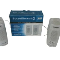 Sound Source 1000 Series Computer Speaker Systems (White) New-Old-Stock 90-Day Warranty