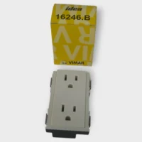 Vimar Idea 16246.B Duplex Receptacle Outlet 2P+E 15A 127V White Plug Outlet NEW
